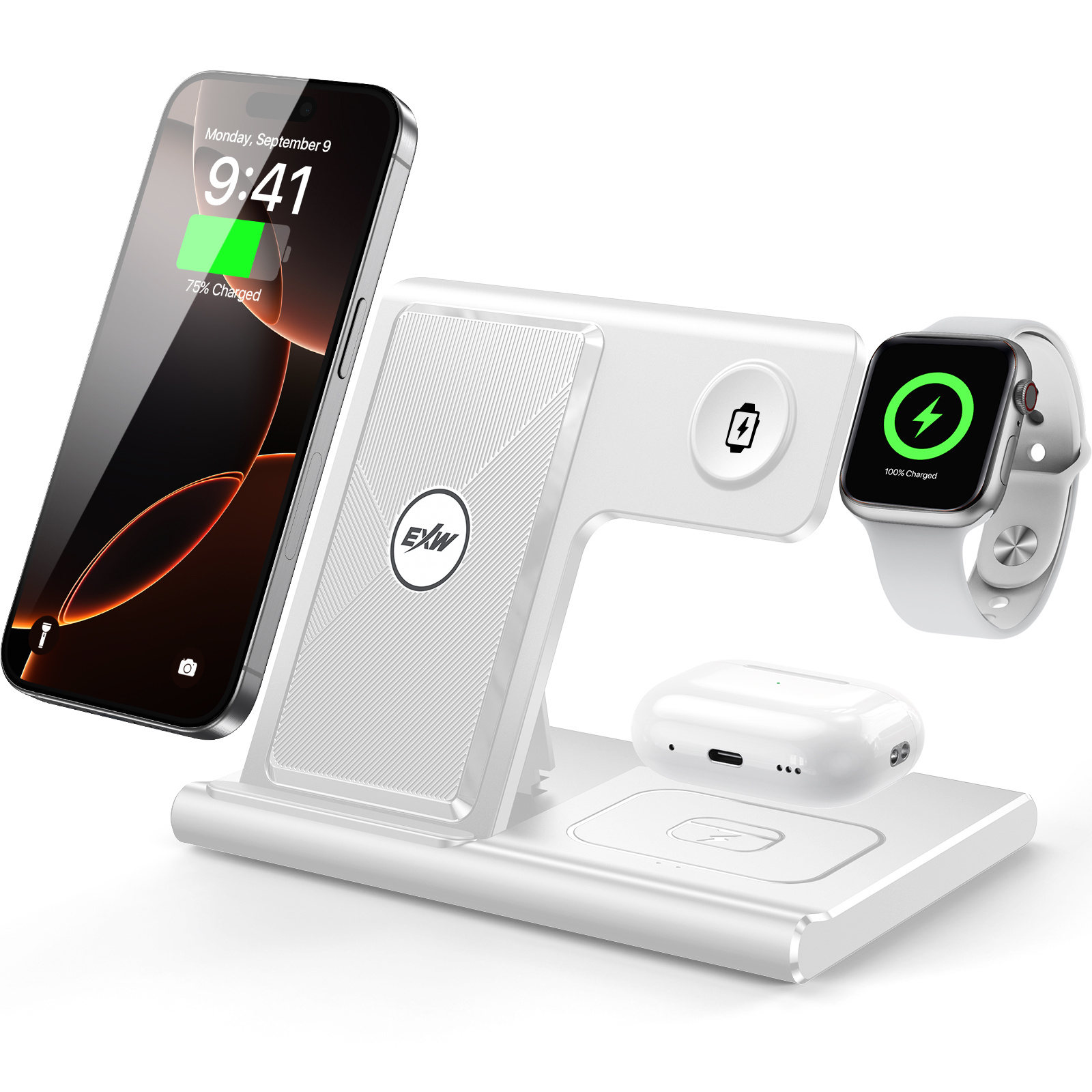 3 In 1 Wireless Charging Sation For Multiple Devices 15W Fast Charging Stand - Image 6